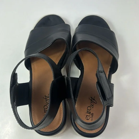 Euro Soft By Sofft Jena Black Leather Women's Wedge - Picture 10 of 13